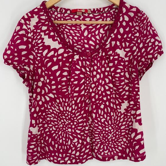 Boden Tops - Boden Top Women’s 14 Pink & White Floral Feminine Casual Elegance